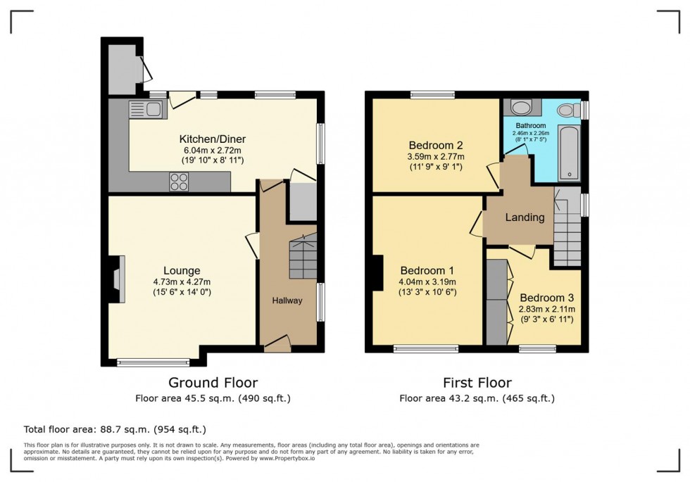 Floorplan for Grange Crescent, Gedling, Nottingham