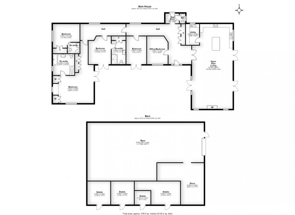 Floorplan for THE LODGE HOUSE - Bridle Road, Burton Joyce, Nottinghamshire NG14 5FQ